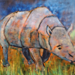 Schilderij, Maya Wildevuur, Neushoorn, 2003